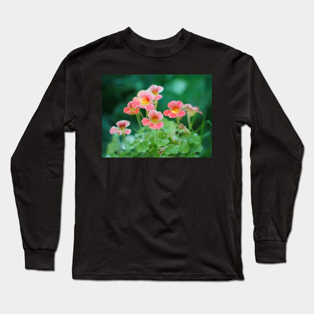 Nasturtium flowers photo Long Sleeve T-Shirt by MistyLakeArt